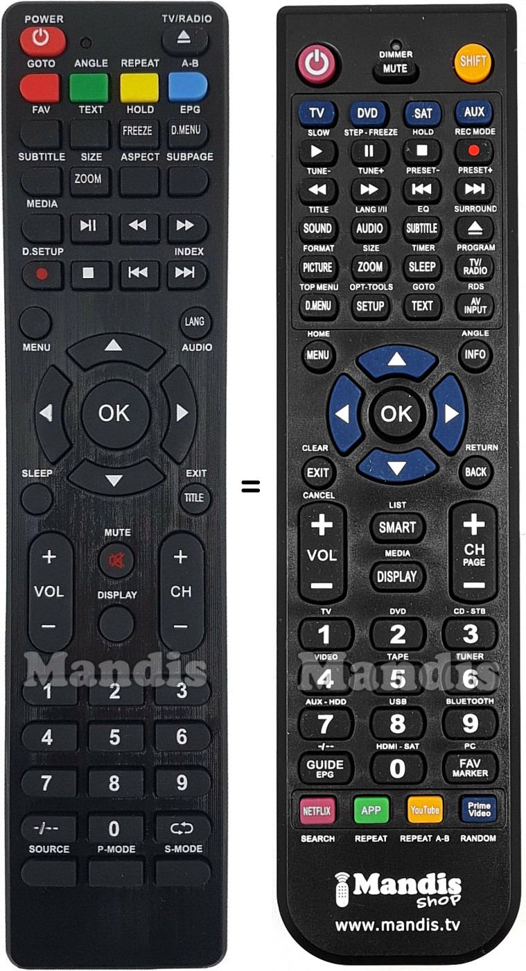 Replacement remote control ATE-48N1104K