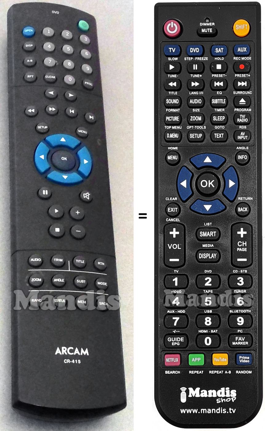 Replacement remote control ARCAM CR-415