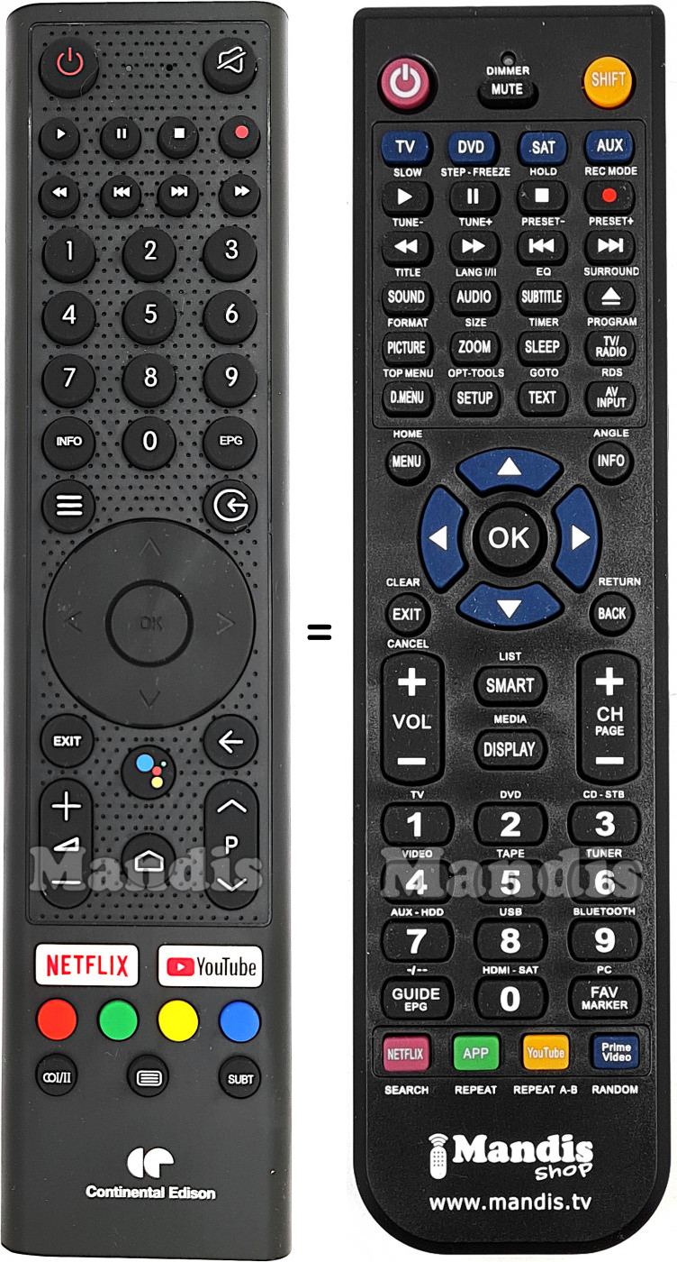 Replacement remote control Blaupunkt CELED58SA120B6