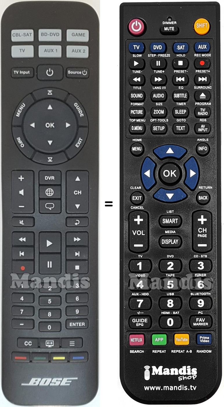 Replacement remote control BOSE CINEMATE-15