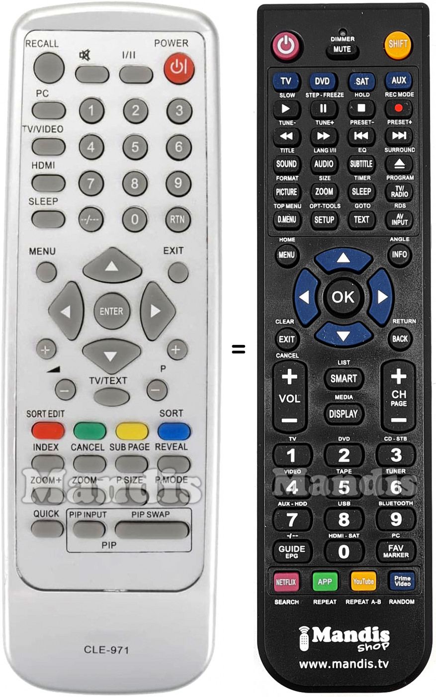 Replacement remote control Hitachi CLE-971