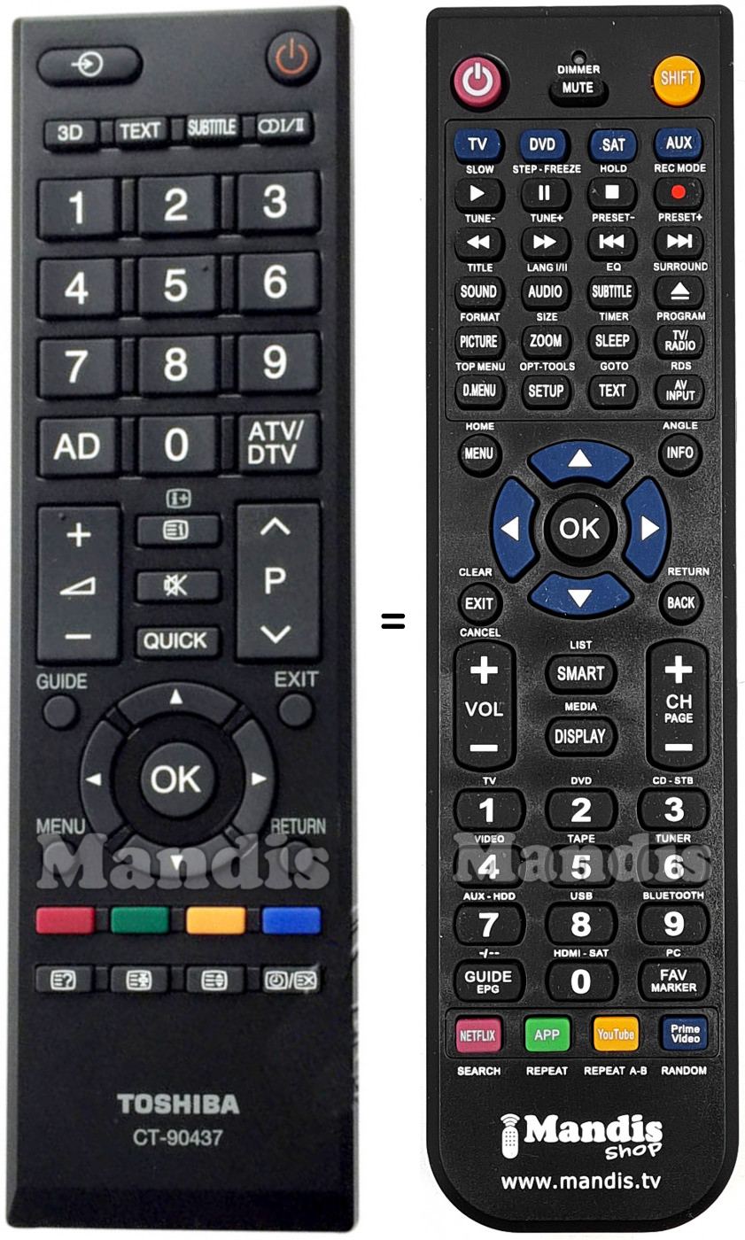Replacement remote control Toshiba CT-90437