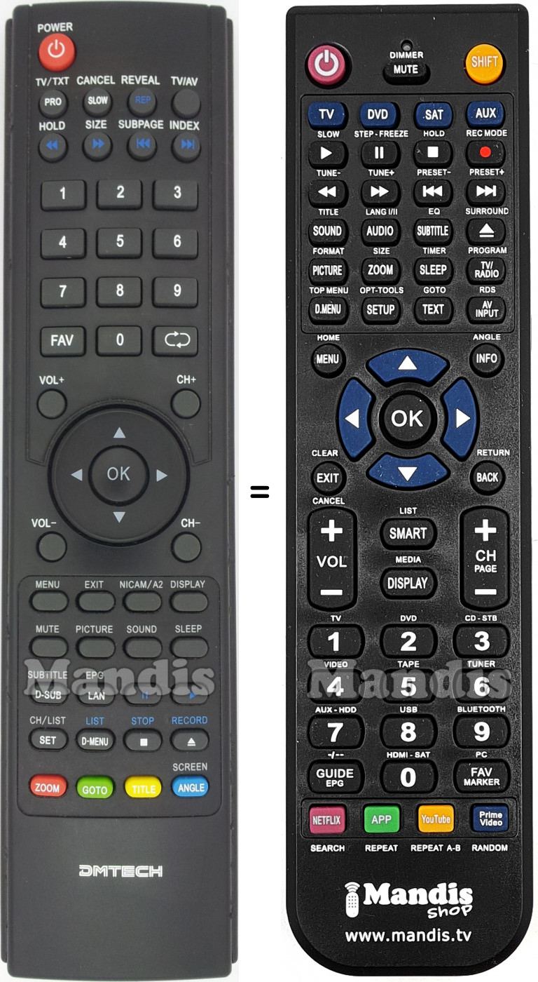 Replacement remote control DM19XTB-H3