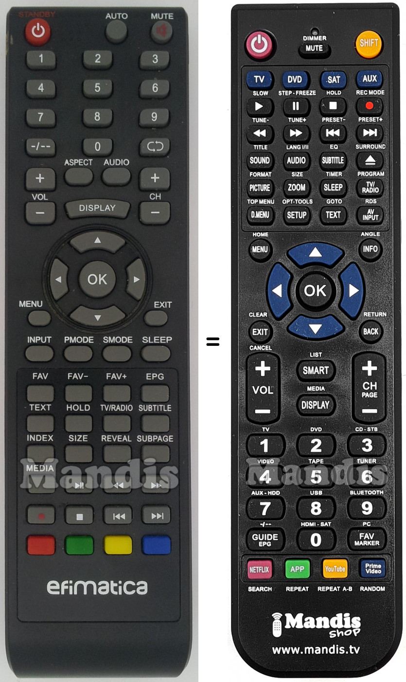 Replacement remote control VD Tech REMCON1449