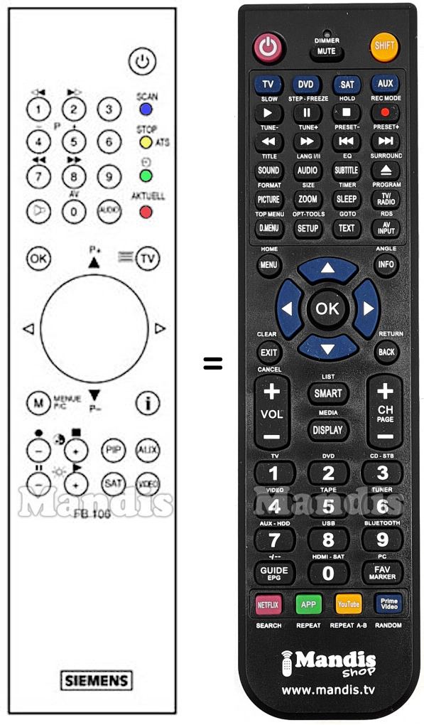 Replacement remote control Siemens FB 106