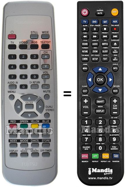 Replacement remote control Fujitsu P-RMS 302 S