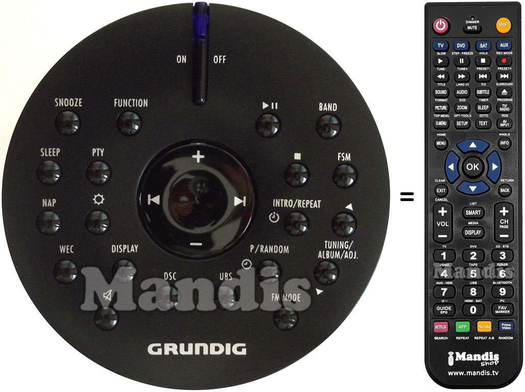 Replacement remote control Grundig 720117142600