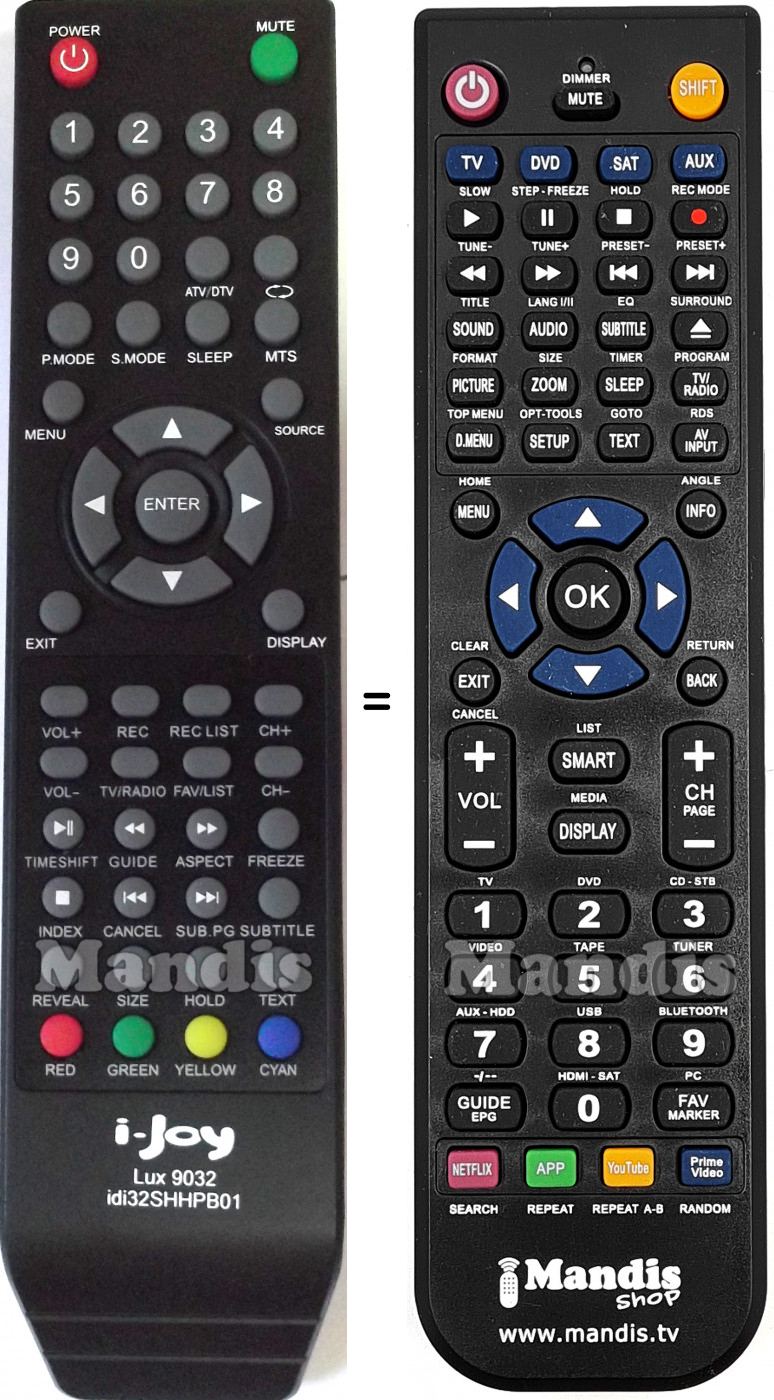 Replacement remote control i-Joy ILED 32 SGB 02