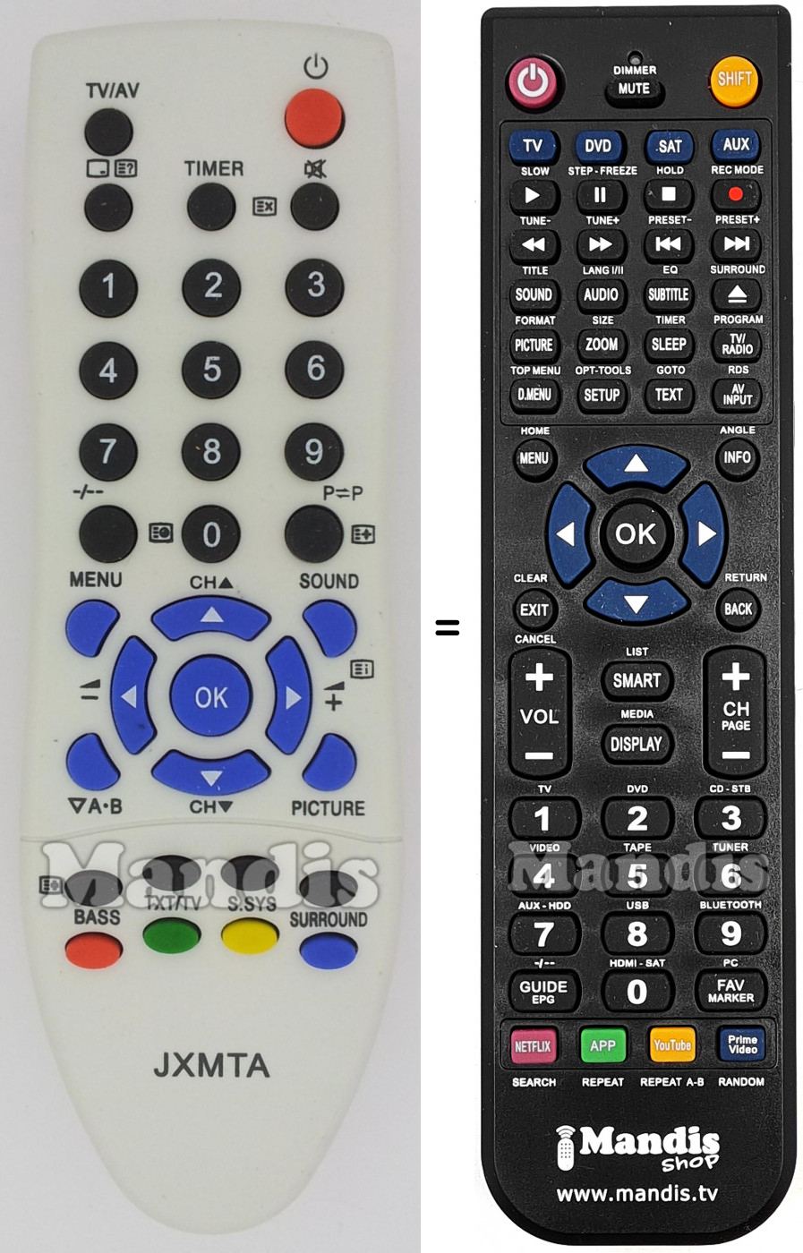 Replacement remote control Sanyo JXMTA-1
