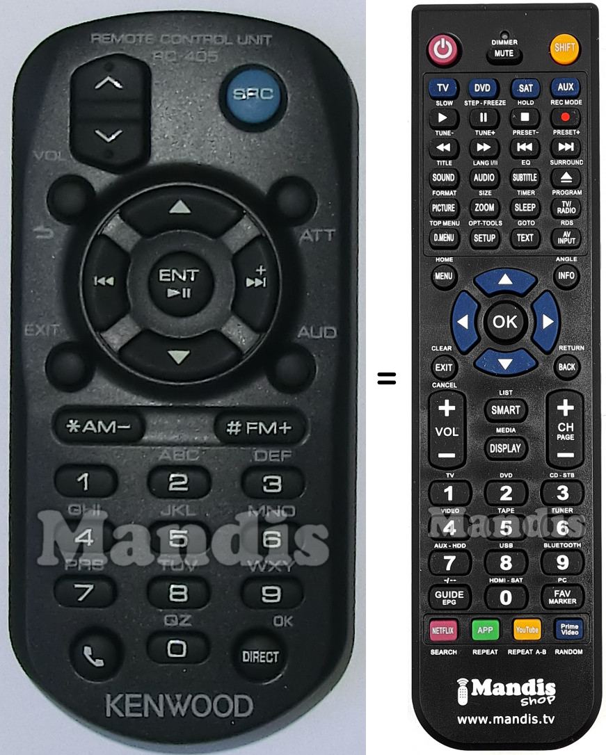 Replacement remote control Kenwood RC-405