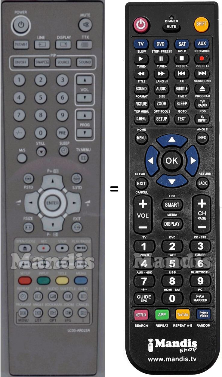 Replacement remote control DMTech LC03-AR028A