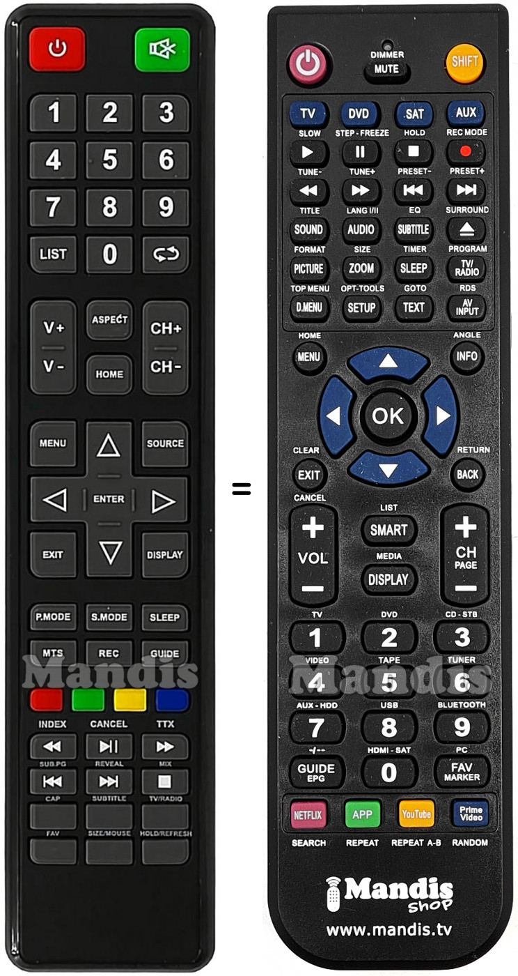 Replacement remote control INVES LED-1840 SMART