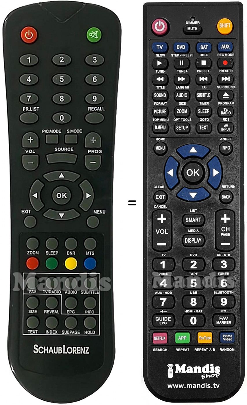 Replacement remote control Schaub Lorenz LT154-110DB2