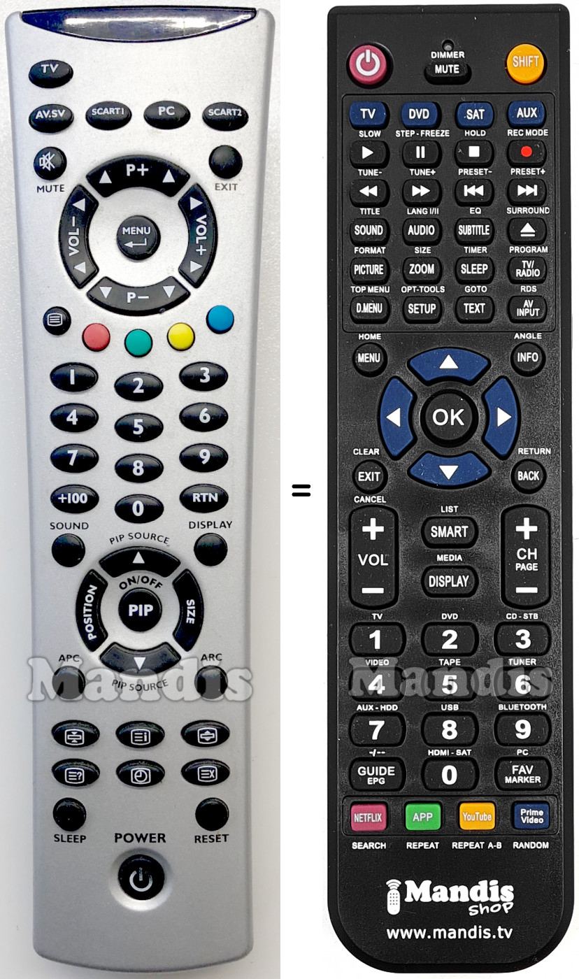 Replacement remote control Medion MSN 40009114