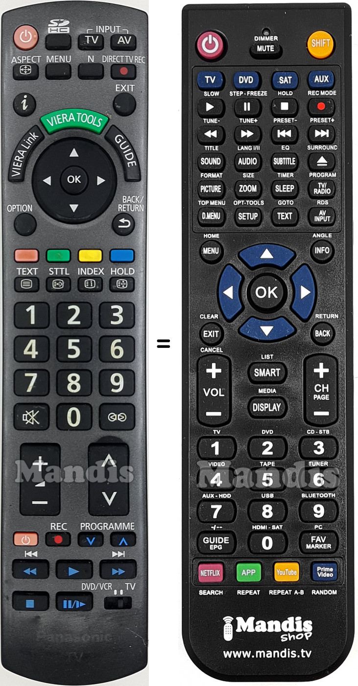 Replacement remote control Panasonic N2QAYB000354