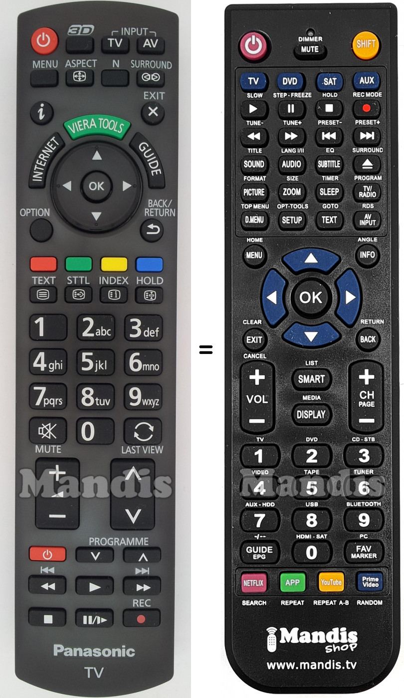 Replacement remote control National N2QAYB000752