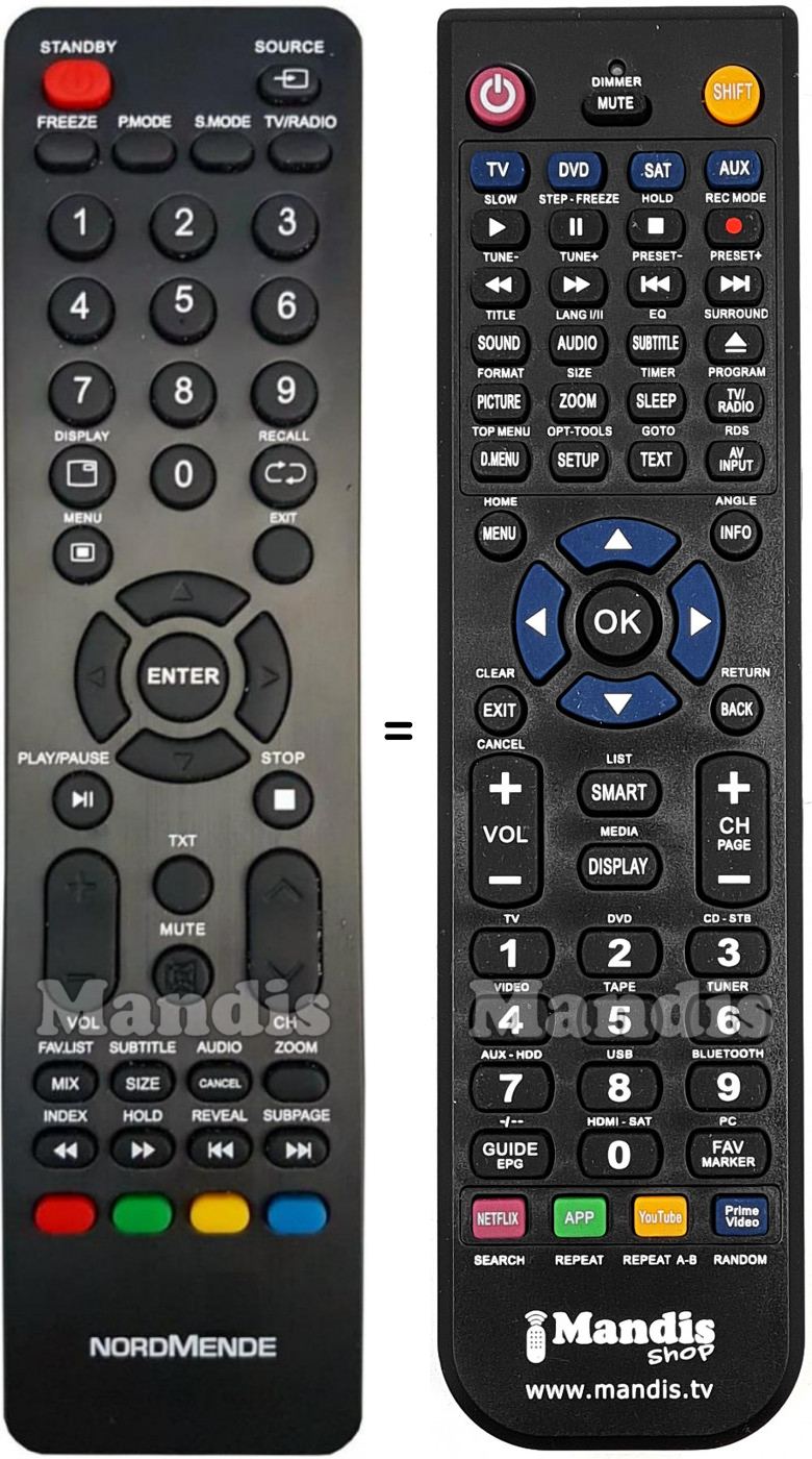 Replacement remote control Akai ND32N2000J