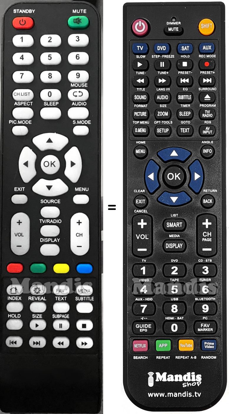 Replacement remote control Akai ND43KS4500N