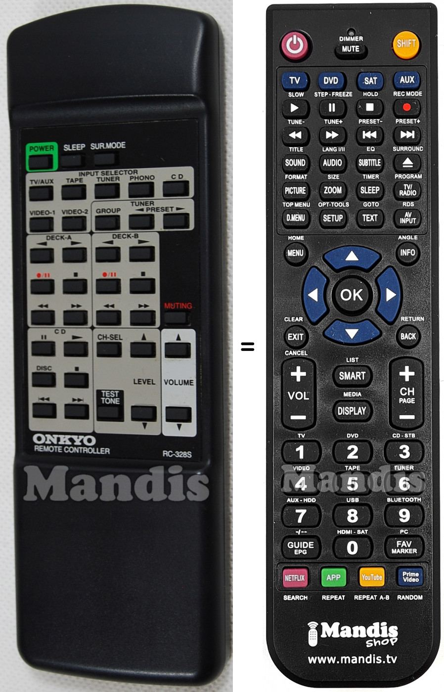 Replacement remote control RC-328S