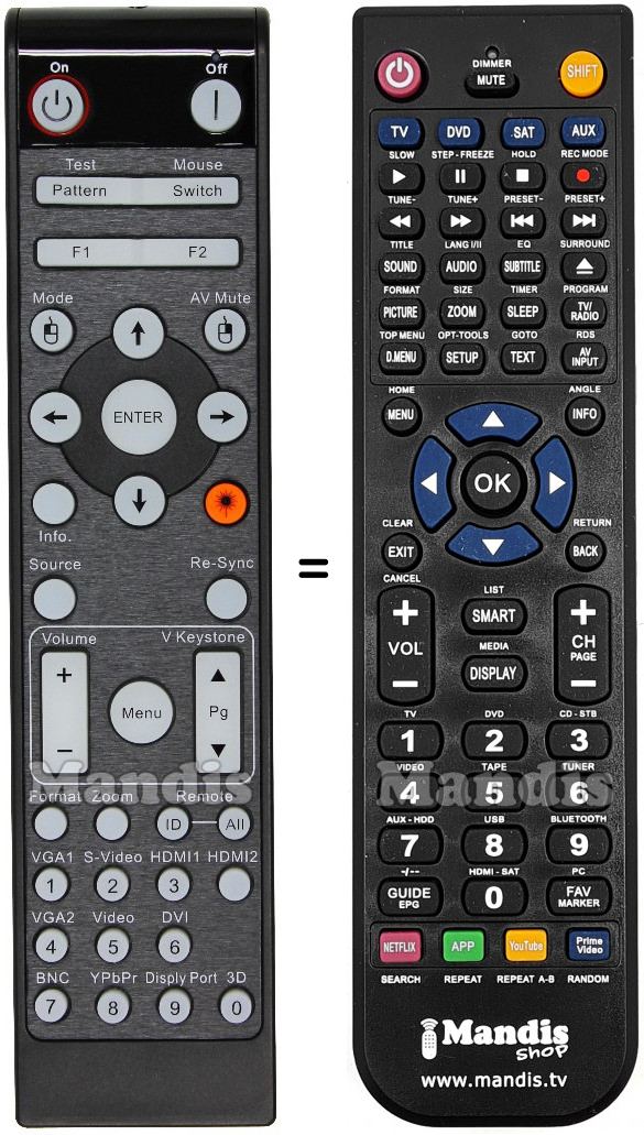 Replacement remote control Optoma X600