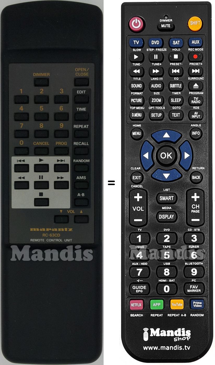 Replacement remote control Marantz RC-63CD