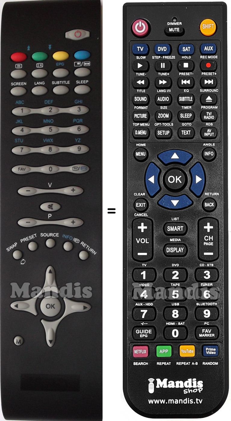 Replacement remote control Silvercrest RC1810