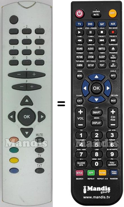 Replacement remote control Wharfedale RC1243