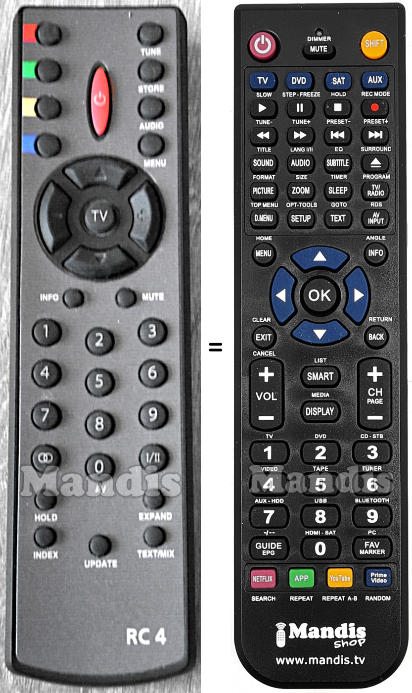 Replacement remote control Bush-RC4