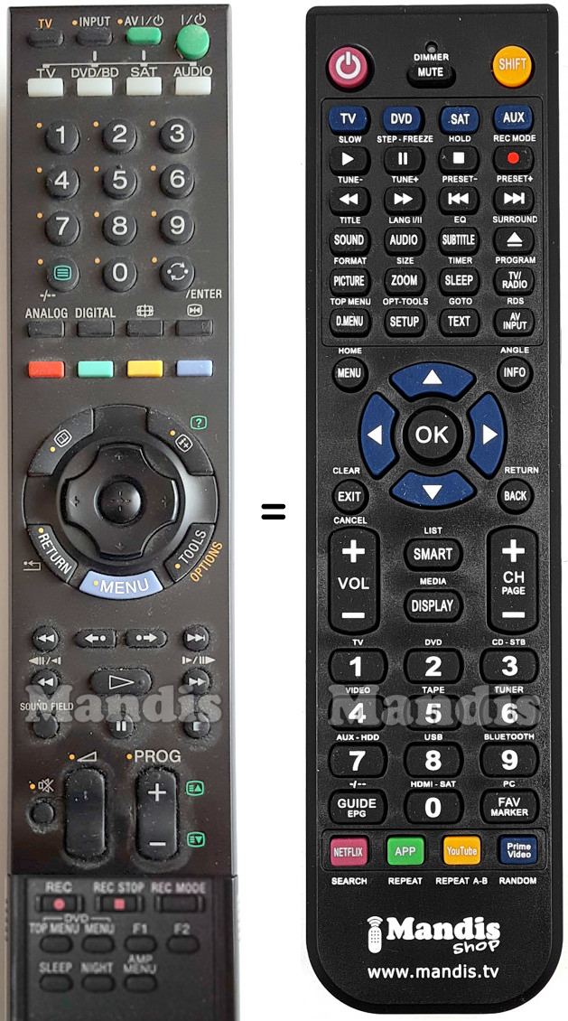 Replacement remote control Sony RM-ANP006