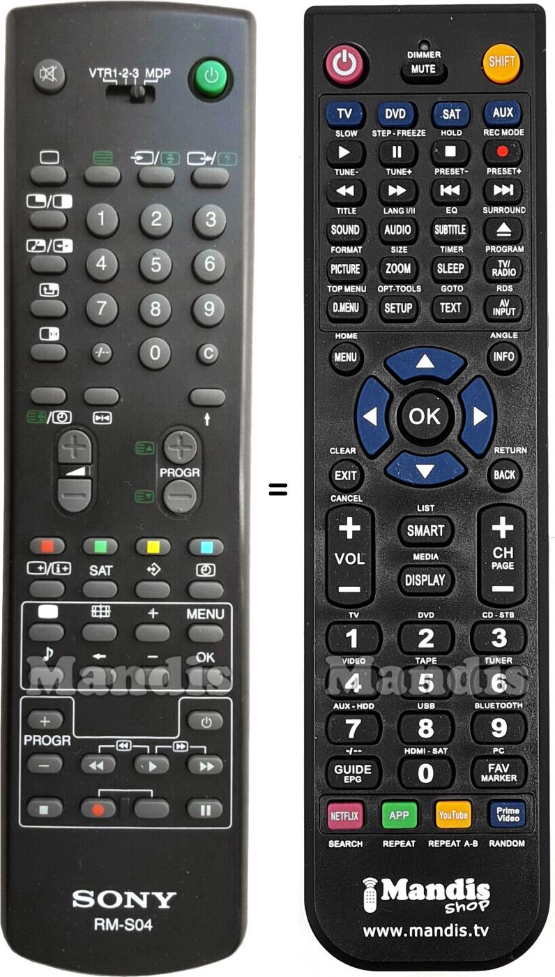 Replacement remote control Sony RM-S04