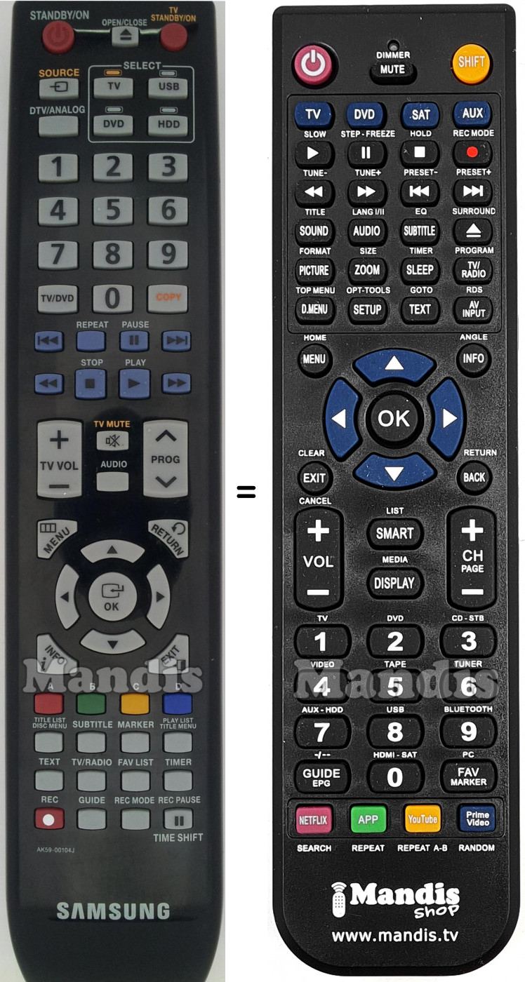 Replacement remote control Samsung AK5900104J