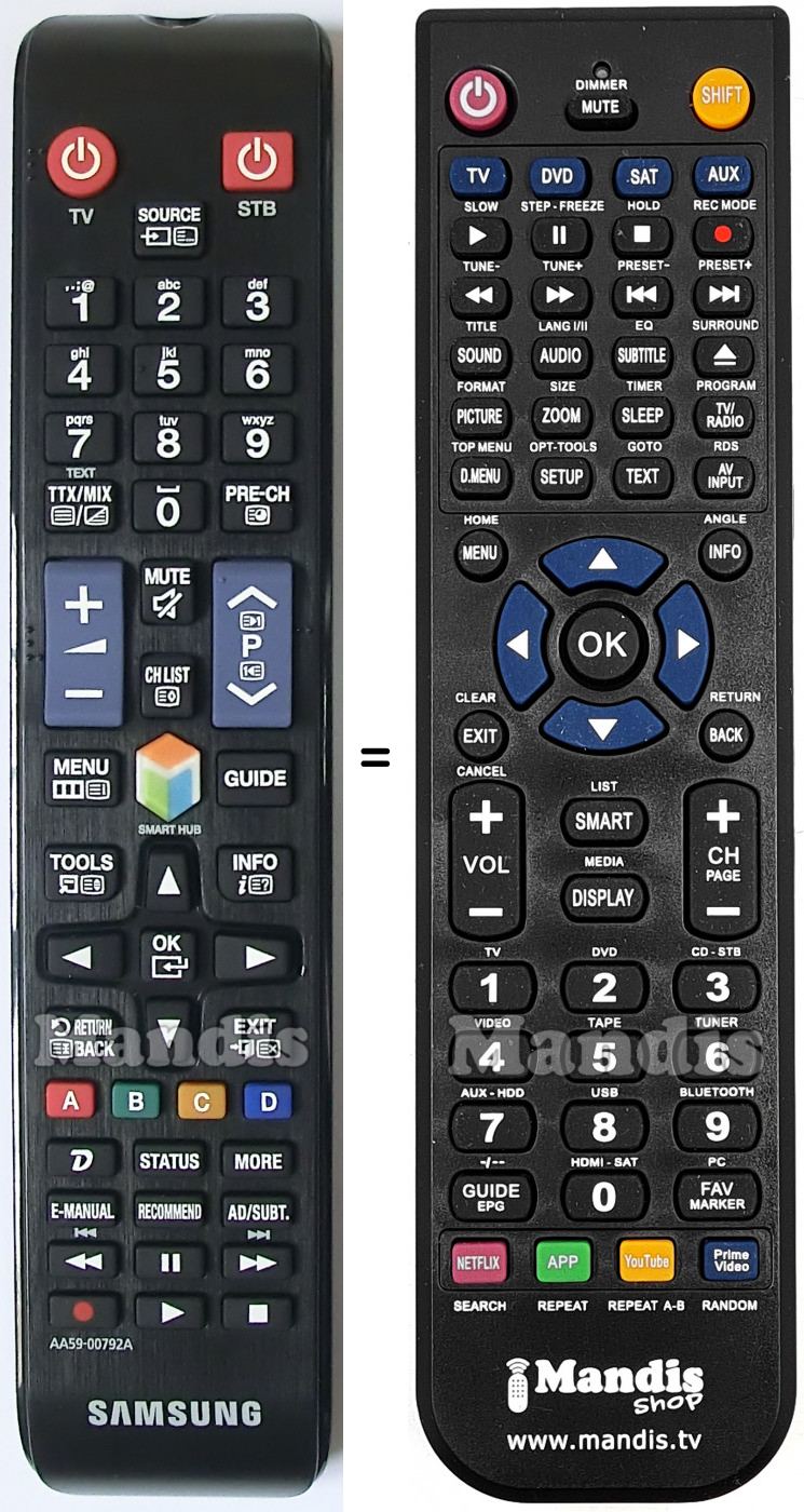 Replacement remote control Samsung AA59-00792A