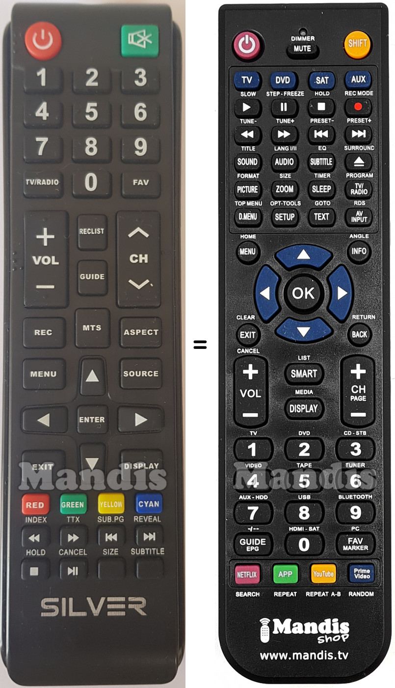 Replacement remote control SILVER IP-LE410885