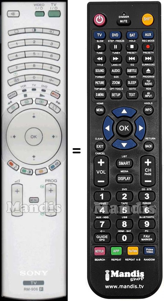 Replacement remote control Sony RM906