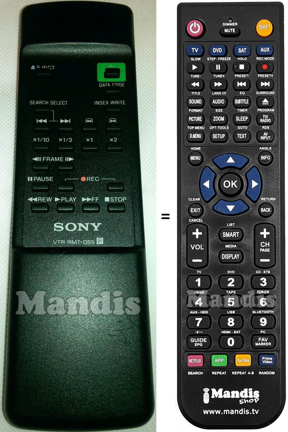 Replacement remote control Sony RMT-DS5