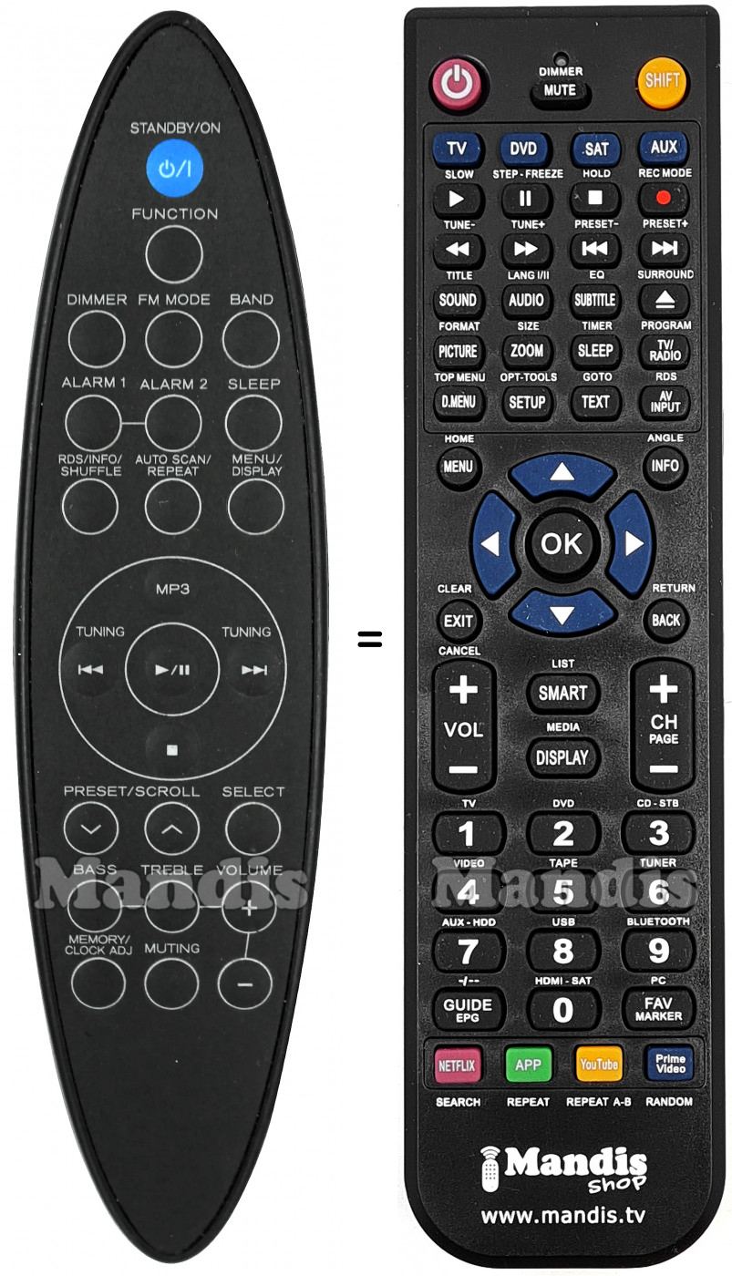 Replacement remote control Teac-RC1236