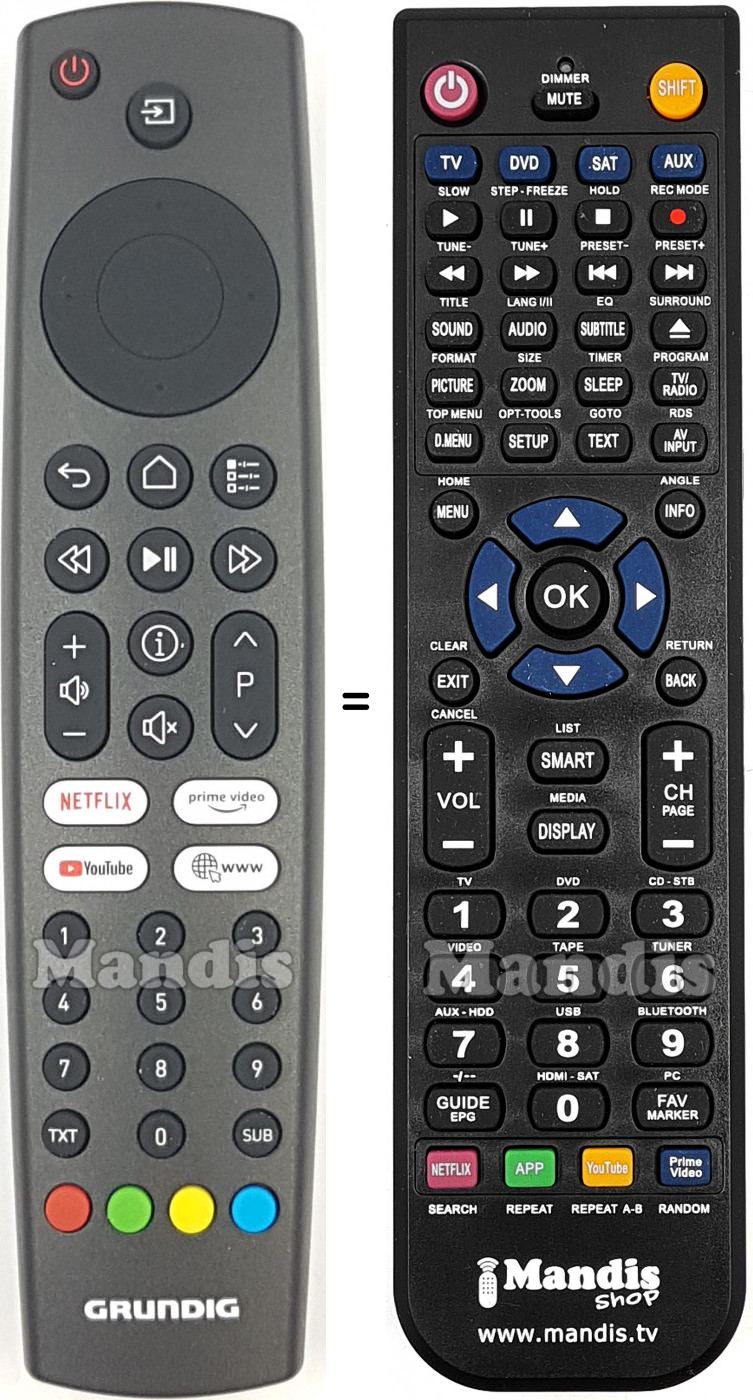Replacement remote control Grundig TS8187R3