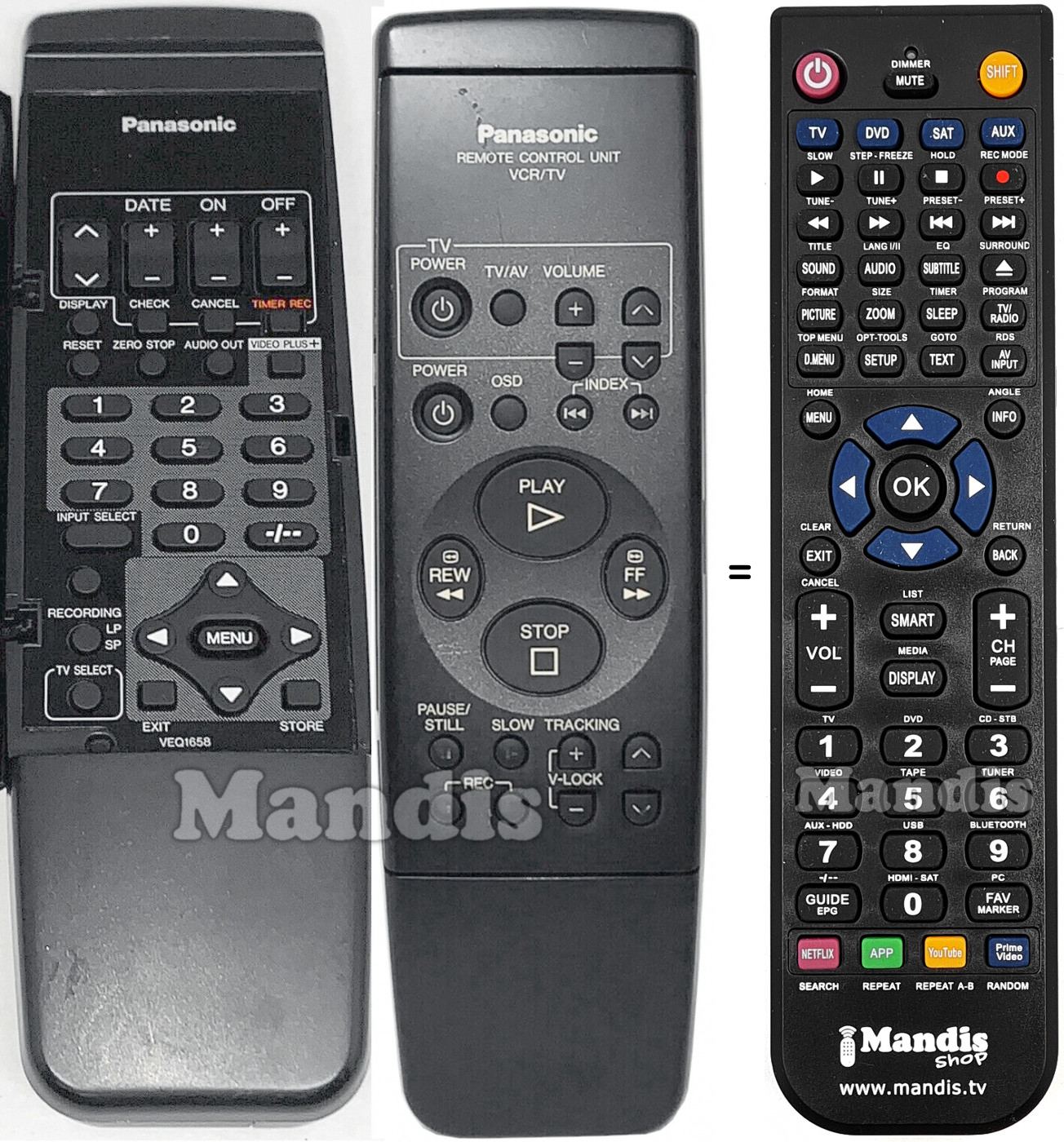 Replacement remote control Toshiba VEQ1658