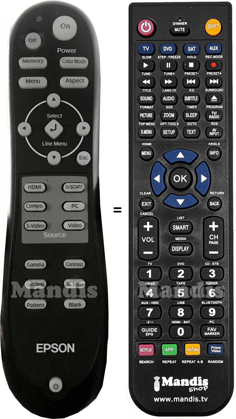 Replacement remote control Epson 1446096