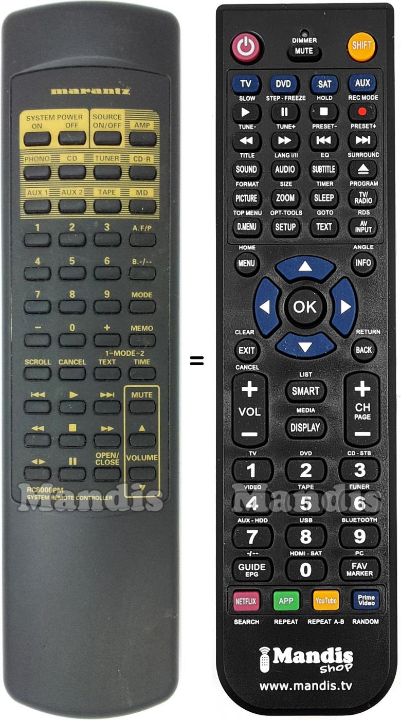 Replacement remote control Marantz RC8000PM