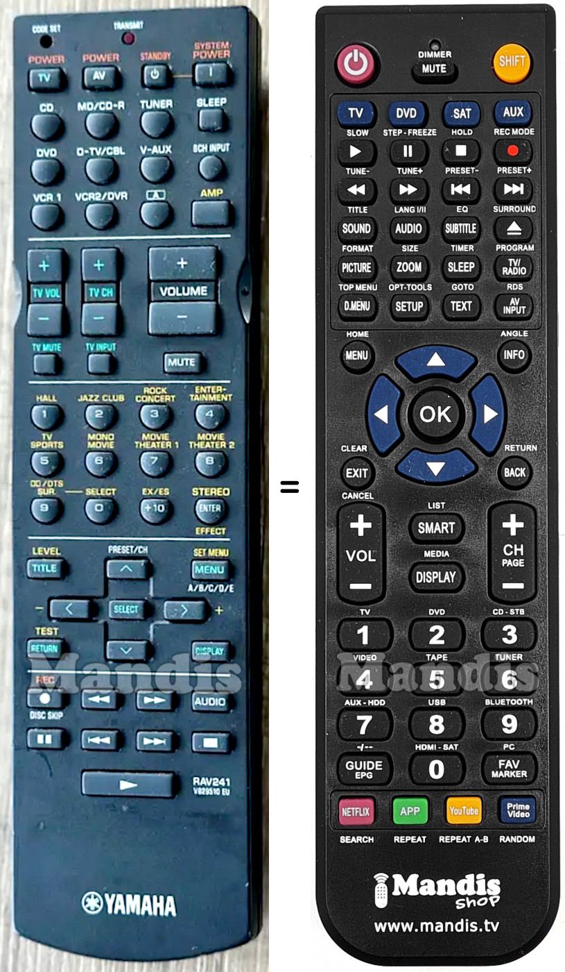 Replacement remote control Yamaha RAV241