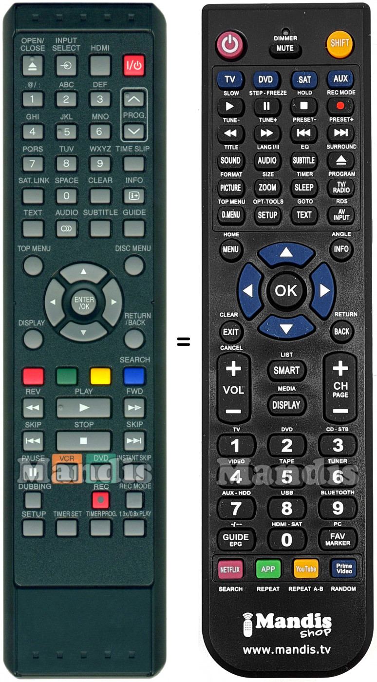 Replacement remote control Toshiba 79104050 (SE-R0307)