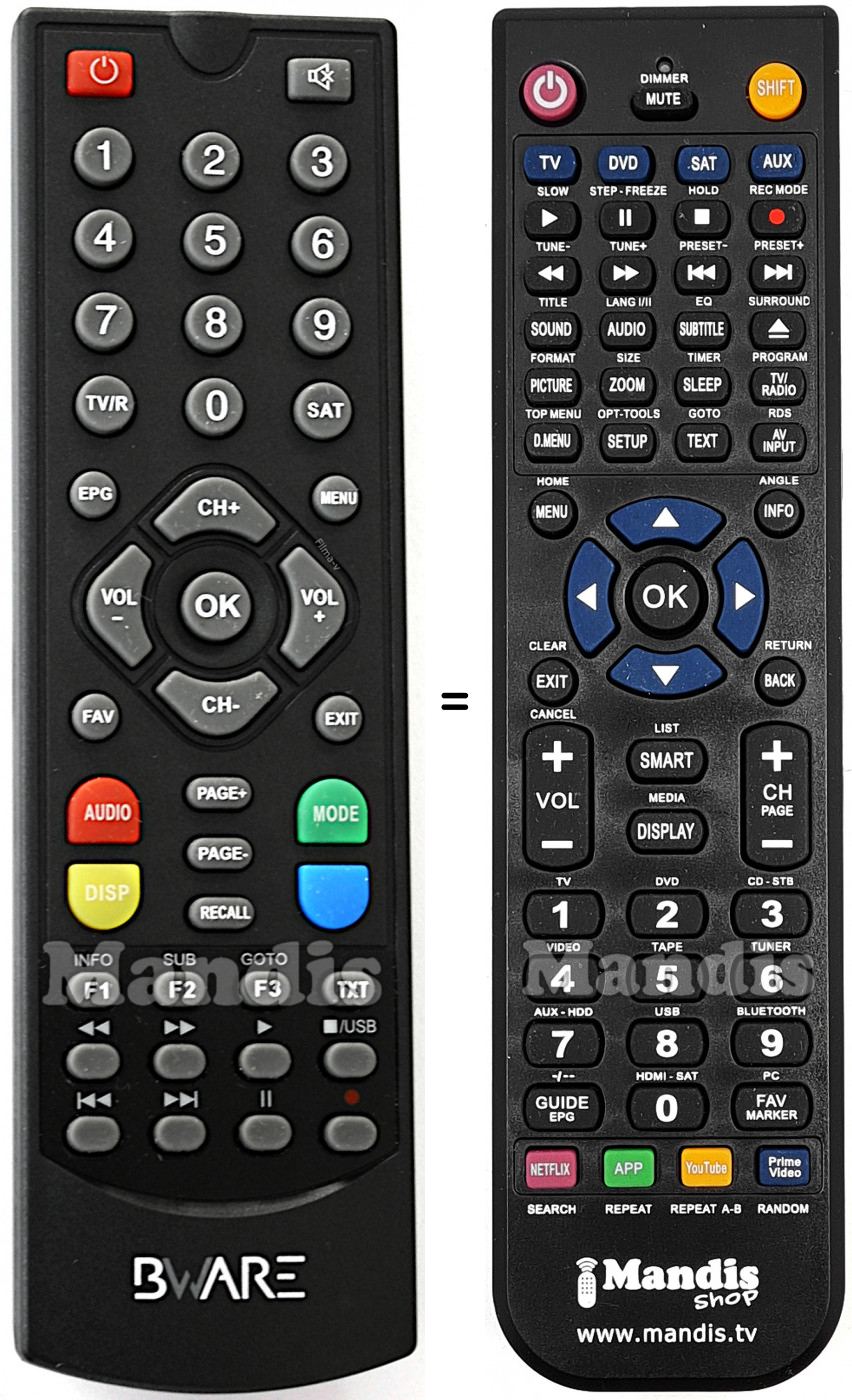 Replacement remote control BWARE JB007