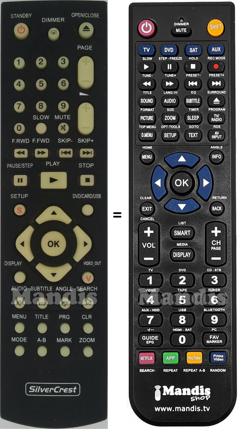 Replacement remote control Silvercrest KH 6510