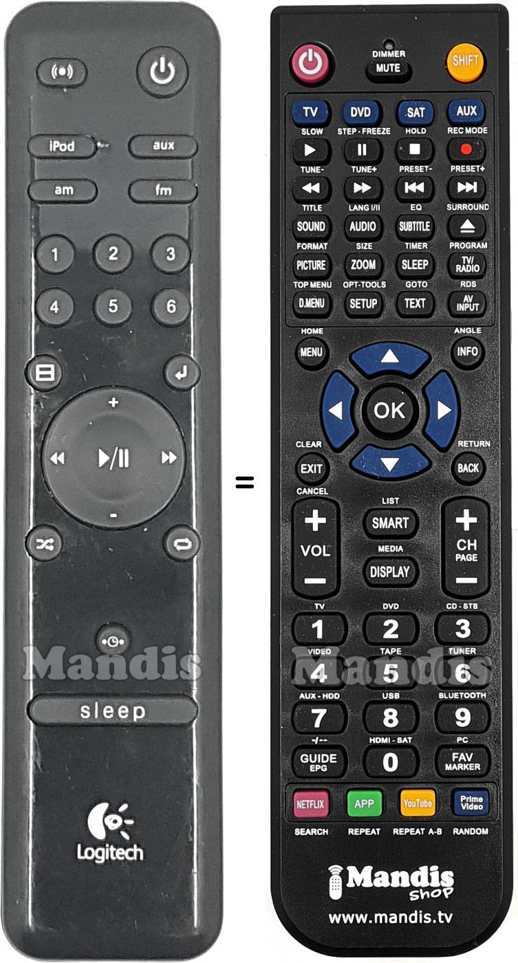 Replacement remote control LOG008