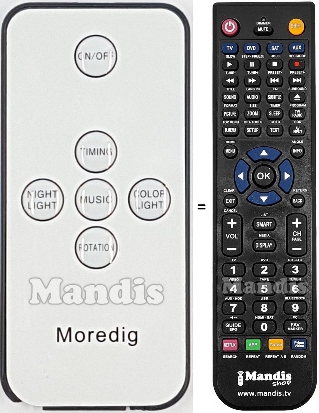 Replacement remote control MORE001