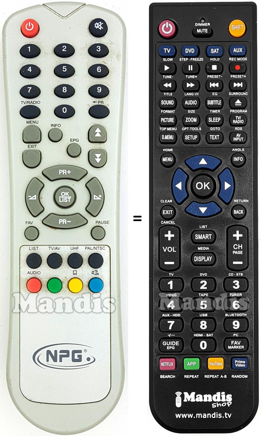 Replacement remote control NPG005