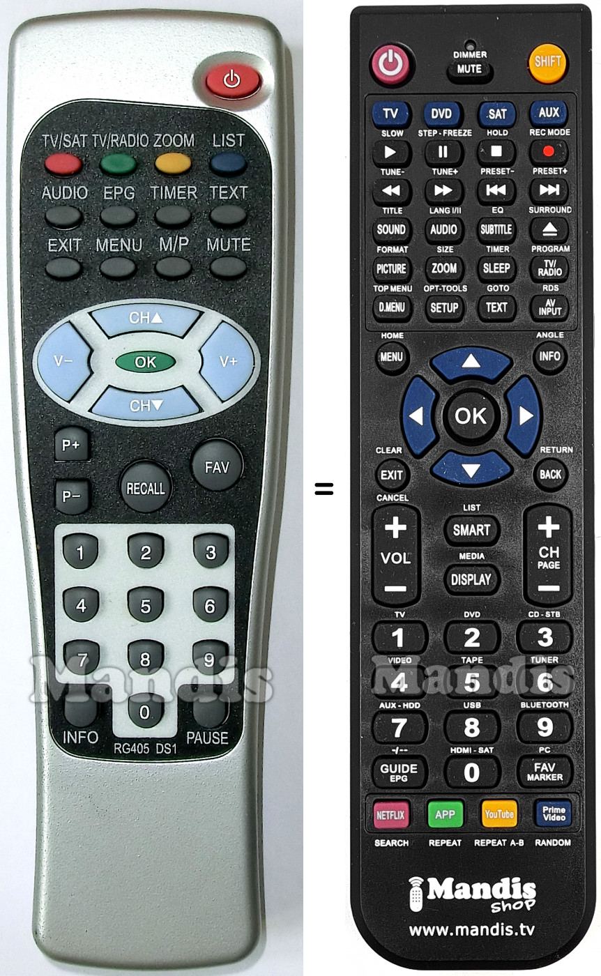 Replacement remote control Boca RG 405-DSx