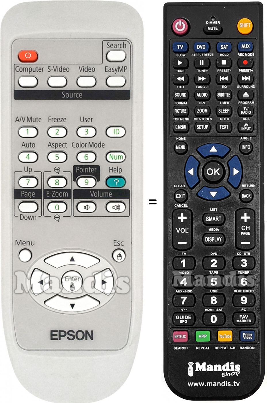 Replacement remote control 148329100