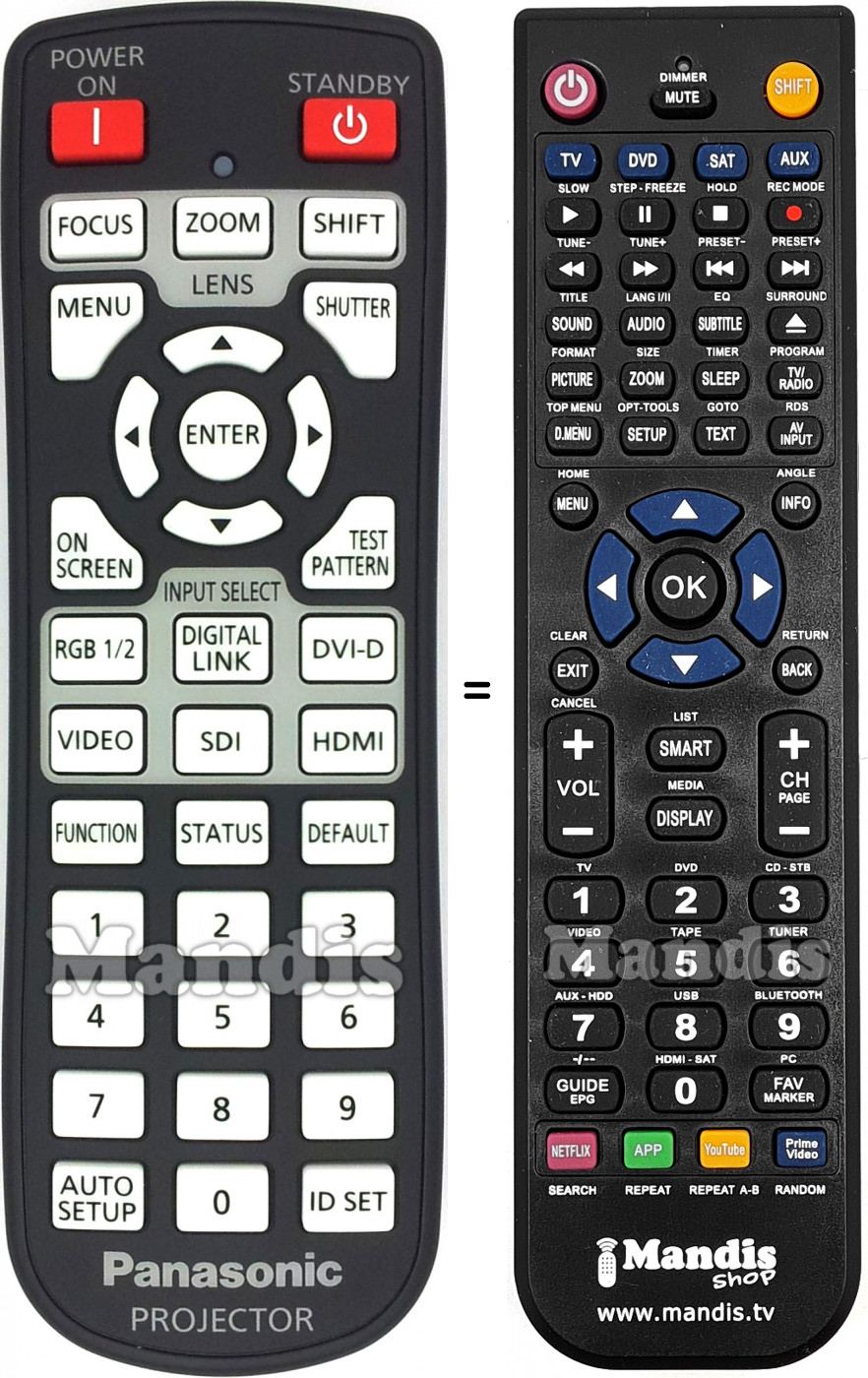 Replacement remote control Panasonic N2QAYA000060